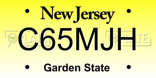 C65MJH New Jersey License Plate