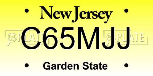 C65MJJ New Jersey License Plate
