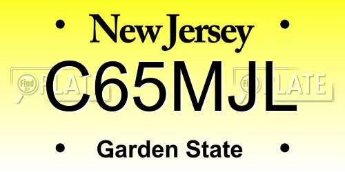 C65MJL New Jersey License Plate