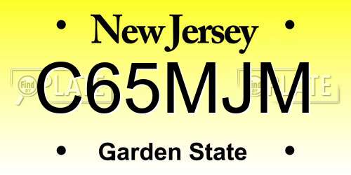 C65MJM New Jersey License Plate