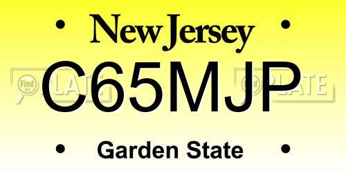 C65MJP New Jersey License Plate