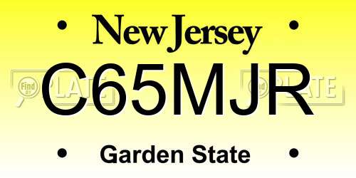 C65MJR New Jersey License Plate