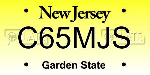 C65MJS New Jersey License Plate
