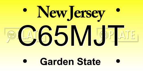 C65MJT New Jersey License Plate