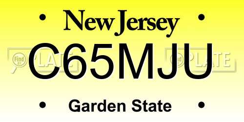 C65MJU New Jersey License Plate