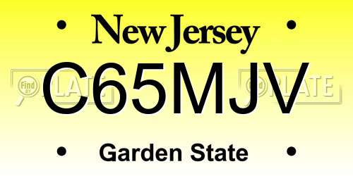 C65MJV New Jersey License Plate
