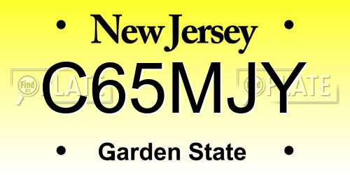 C65MJY New Jersey License Plate