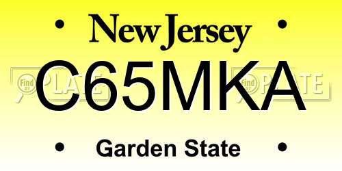 C65MKA New Jersey License Plate