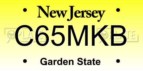 C65MKB New Jersey License Plate