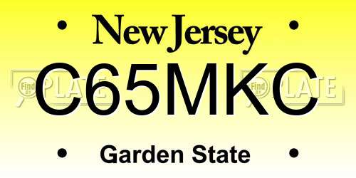 C65MKC New Jersey License Plate