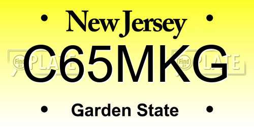 C65MKG New Jersey License Plate