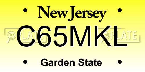 C65MKL New Jersey License Plate