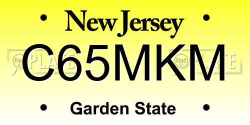 C65MKM New Jersey License Plate