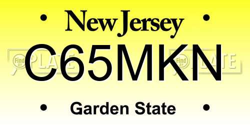 C65MKN New Jersey License Plate