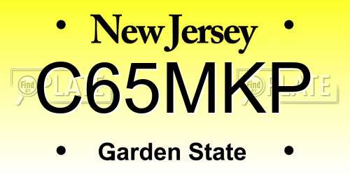 C65MKP New Jersey License Plate