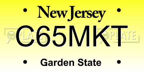 C65MKT New Jersey License Plate