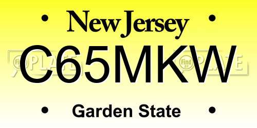 C65MKW New Jersey License Plate