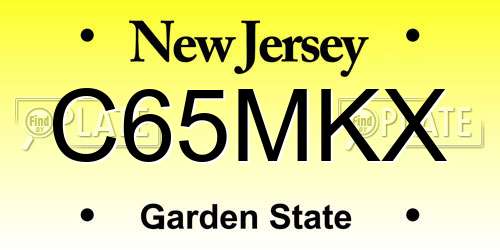 C65MKX New Jersey License Plate