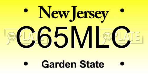 C65MLC New Jersey License Plate