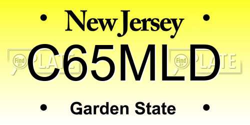 C65MLD New Jersey License Plate