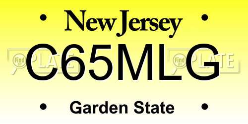 C65MLG New Jersey License Plate