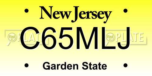 C65MLJ New Jersey License Plate