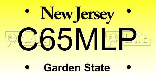 C65MLP New Jersey License Plate