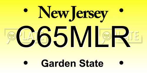 C65MLR New Jersey License Plate