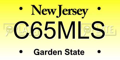 C65MLS New Jersey License Plate
