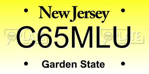 C65MLU New Jersey License Plate