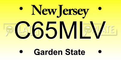 C65MLV New Jersey License Plate
