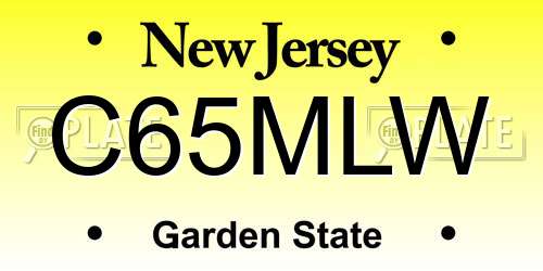 C65MLW New Jersey License Plate