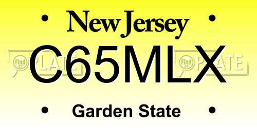 C65MLX New Jersey License Plate
