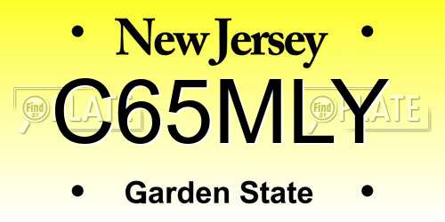 C65MLY New Jersey License Plate