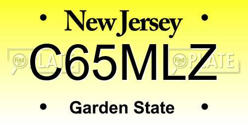C65MLZ New Jersey License Plate