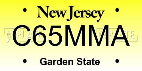 C65MMA New Jersey License Plate