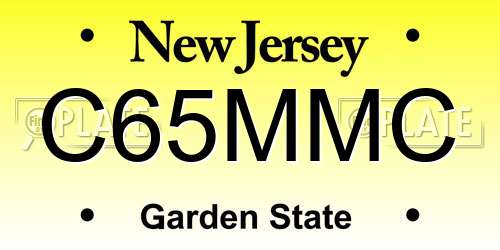 C65MMC New Jersey License Plate