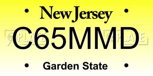 C65MMD New Jersey License Plate