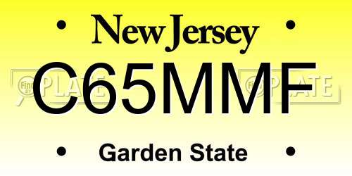C65MMF New Jersey License Plate
