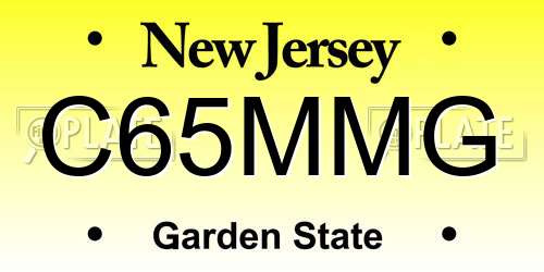 C65MMG New Jersey License Plate