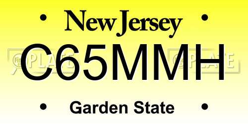 C65MMH New Jersey License Plate