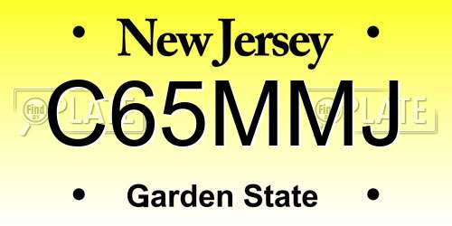 C65MMJ New Jersey License Plate