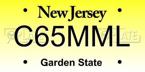 C65MML New Jersey License Plate
