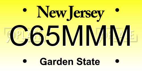 C65MMM New Jersey License Plate