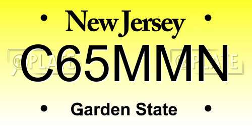 C65MMN New Jersey License Plate