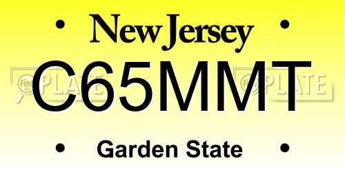 C65MMT New Jersey License Plate