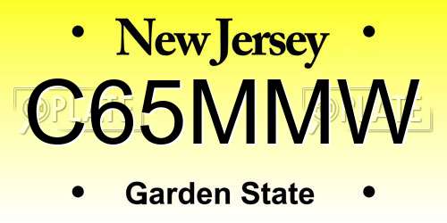 C65MMW New Jersey License Plate