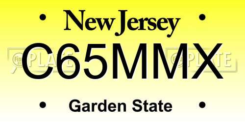 C65MMX New Jersey License Plate