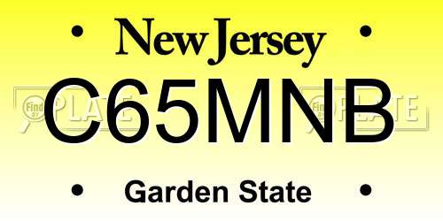 C65MNB New Jersey License Plate