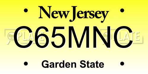 C65MNC New Jersey License Plate